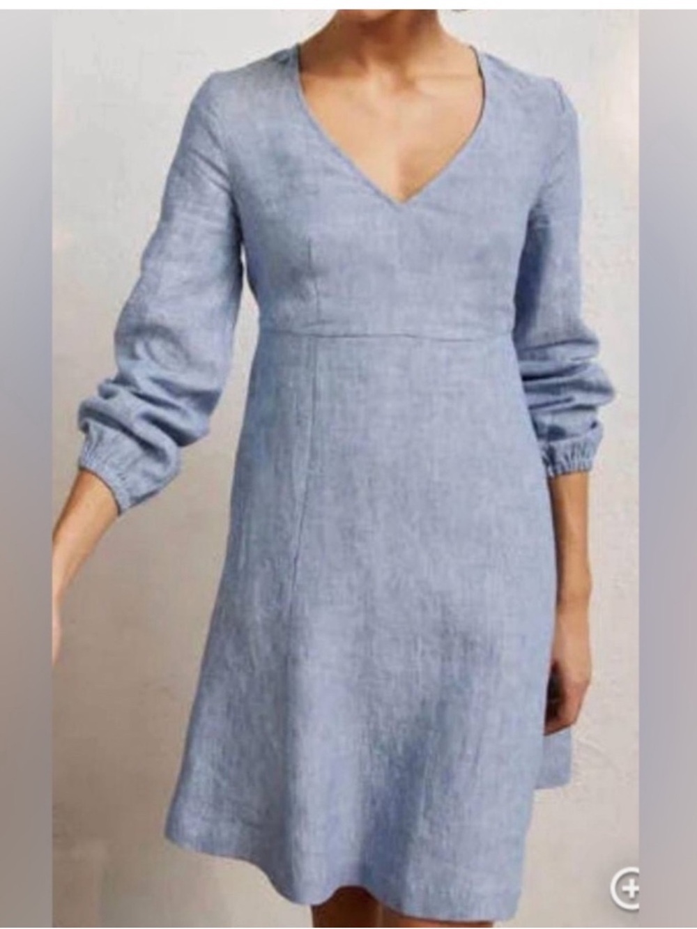 BODEN Linen Flippy V-Neck Dress
